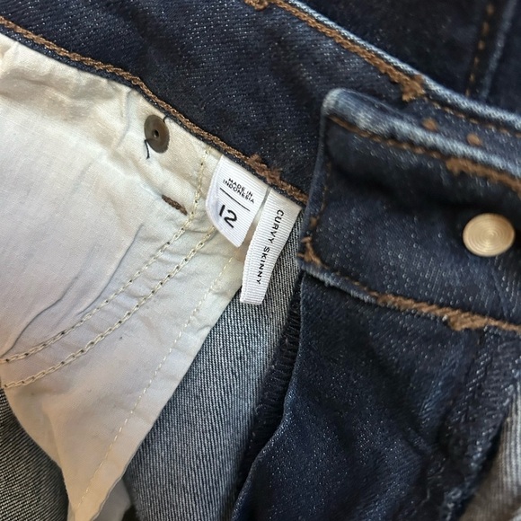 Ann Taylor Loft Curvy Skinny Dark Denim Women’s  size 12 - Picture 4 of 13